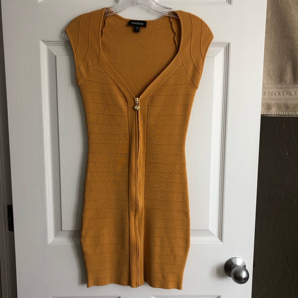 Bebe mustard bandage dress